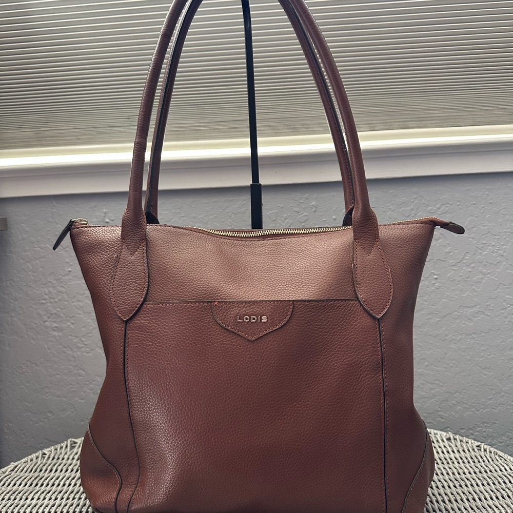 EUC Lodis Kierra  Brown Leather Travel Tote